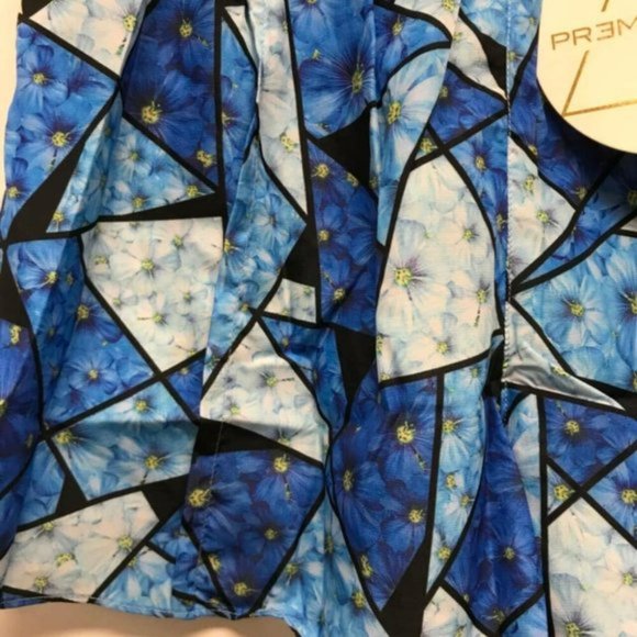 PREMONITION Aura Play High Waisted Blue Ruffle Dress Shorts - Picture 7 of 8